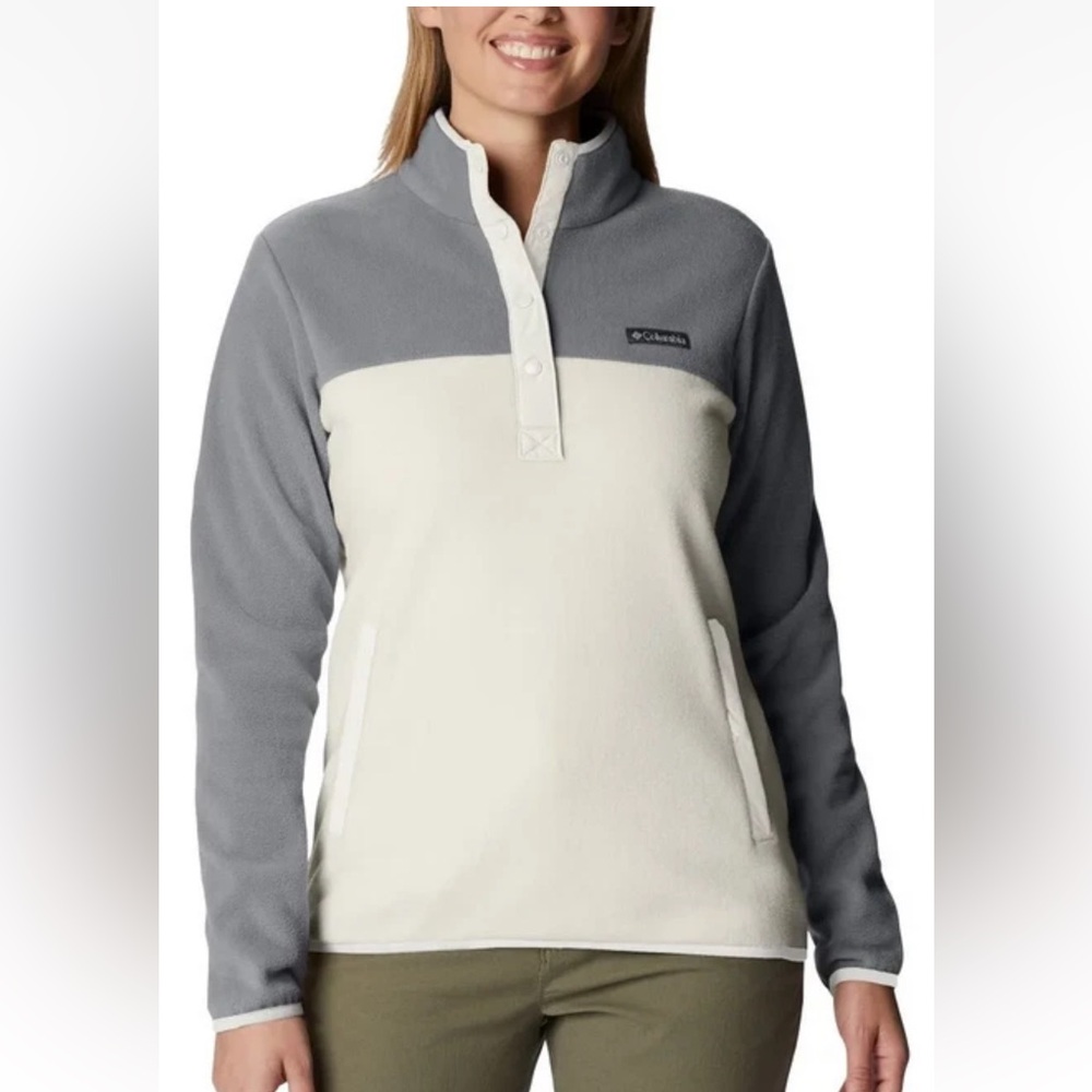NWT Columbia Chalk, City Grey Heather Pull Over Jacket
